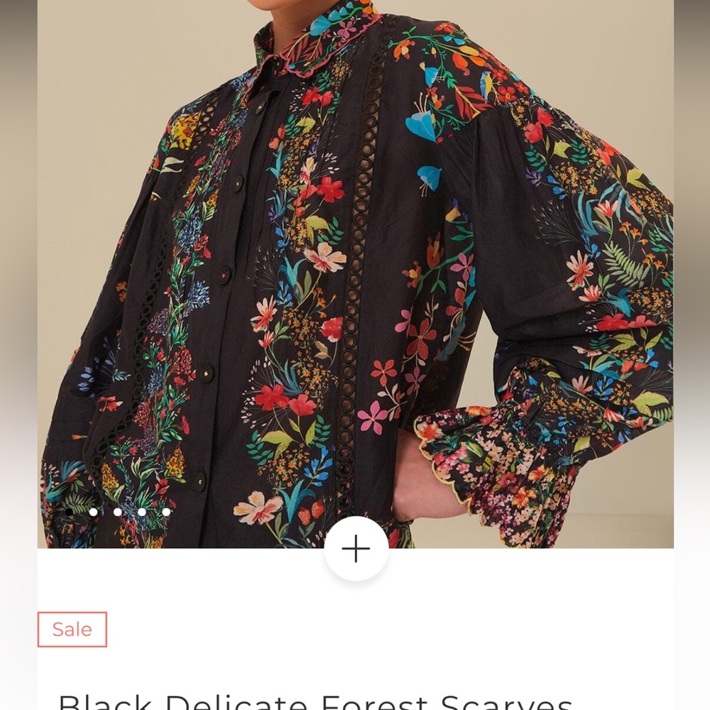 FARM Rio Black Floral Blouse